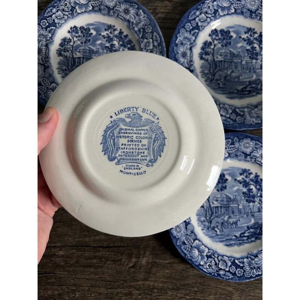 Blue and White Liberty Blue, Historical Colonial Scenes Collection Small Plate